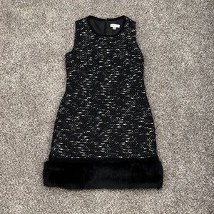 Calvin Klein Black and White Tweed Mini Dress